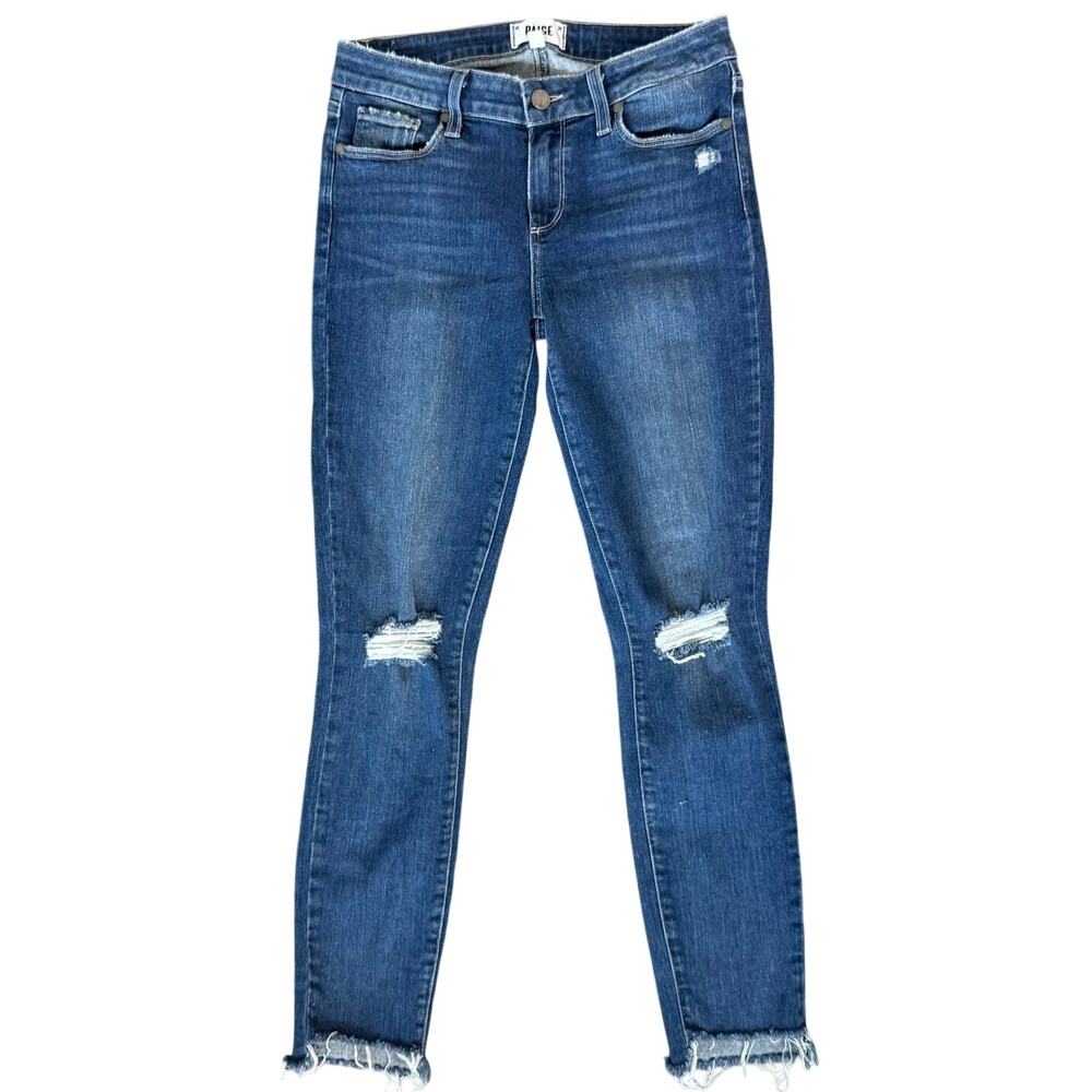 PAIGE Verdugo Ankle Jeans Dark Wash Mid Rise Ultra Skinny Stretch Denim Pants 28